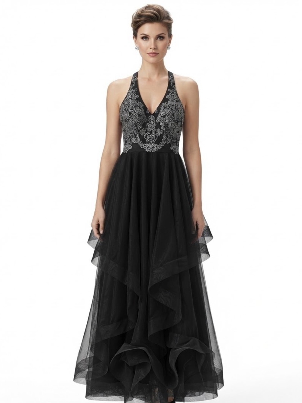 Speechless Black Halter Evening Maxi Dress 15